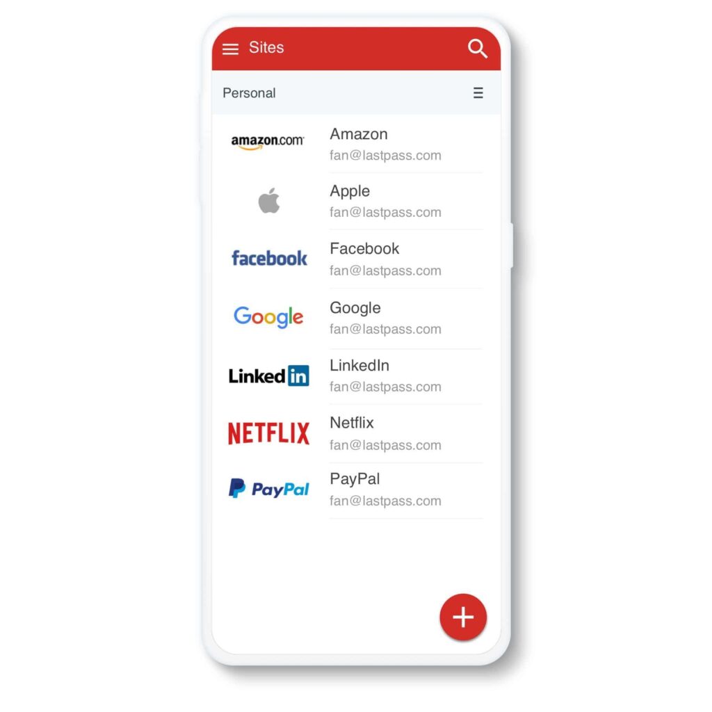 Android Password Manager LastPass App credits to LastPass