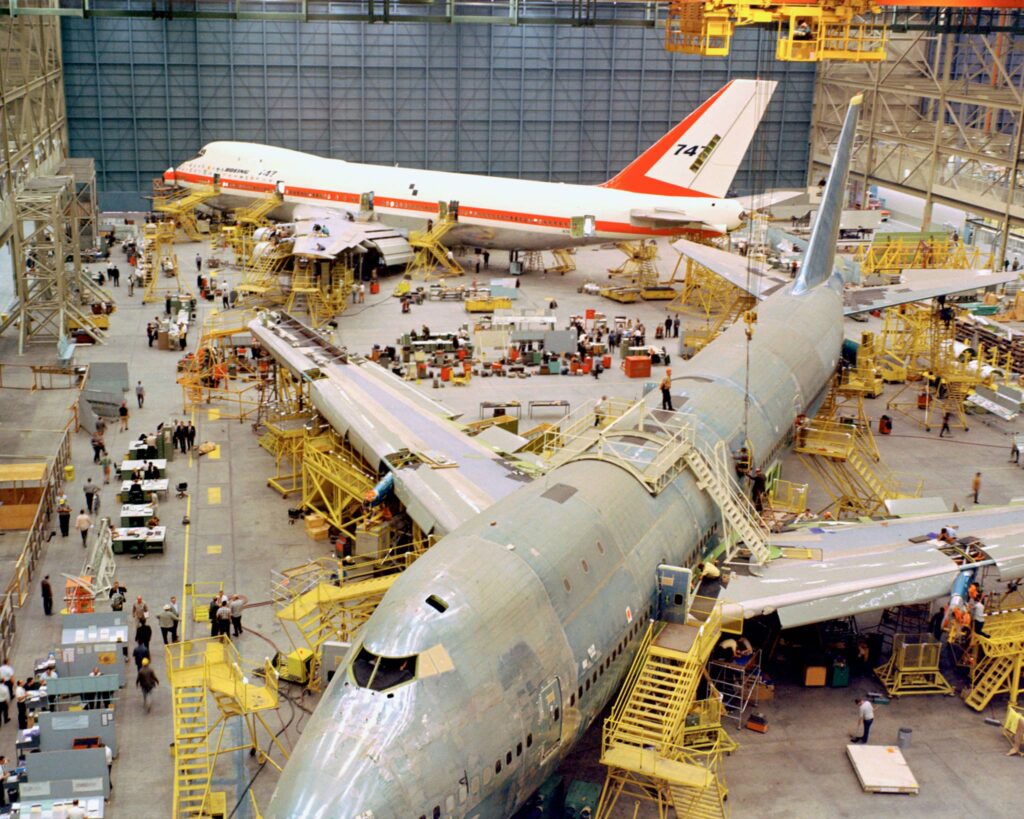 Boeing 747 production in Everett, Washington