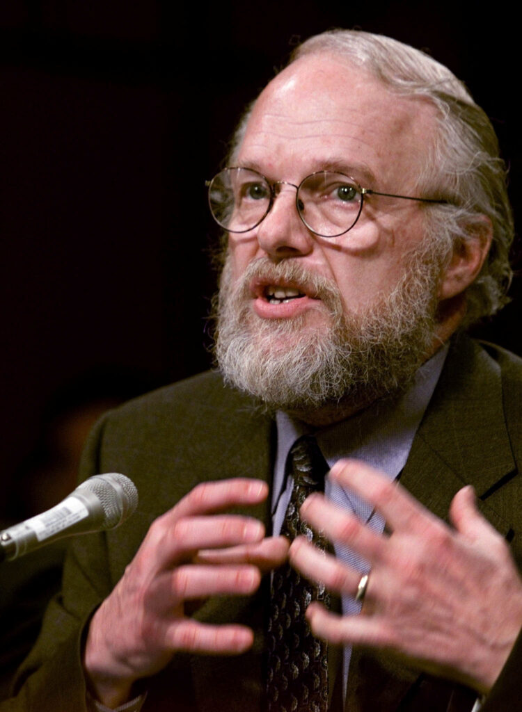 CEO and Chairman of Adobe Systems, Inc. Dr. John Warnock testifies before the U.S. Senate Joint Economics Committee hearing on Capitol Hill, June 6, 2000. REUTERS/Larry Downing/File Photo