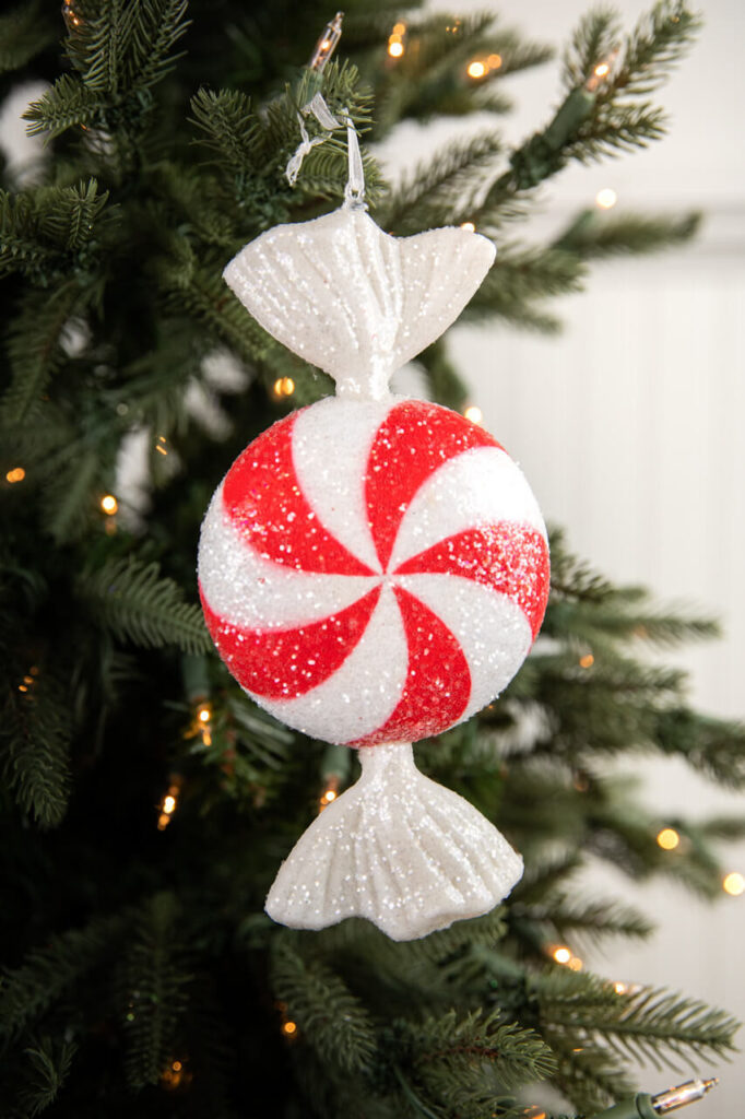 Wrapped candy ornaments