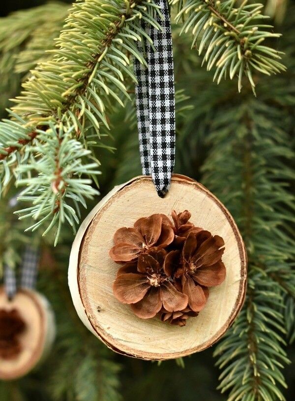 Pinecone flower ornaments