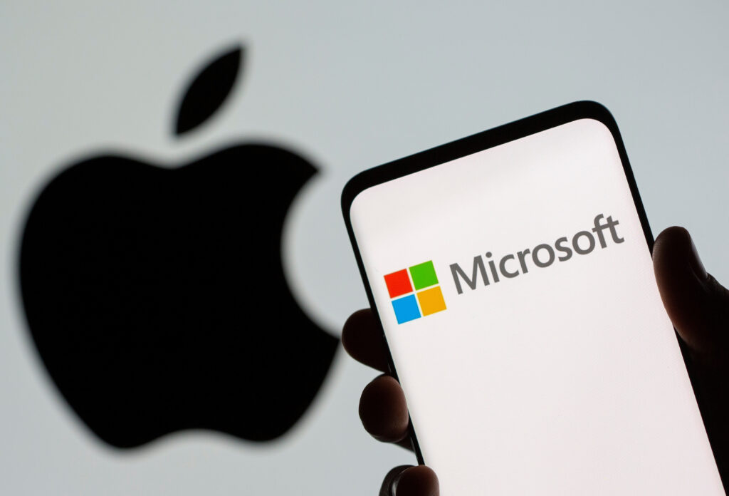 Investors see Microsoft's stock market value leaving Apple behind