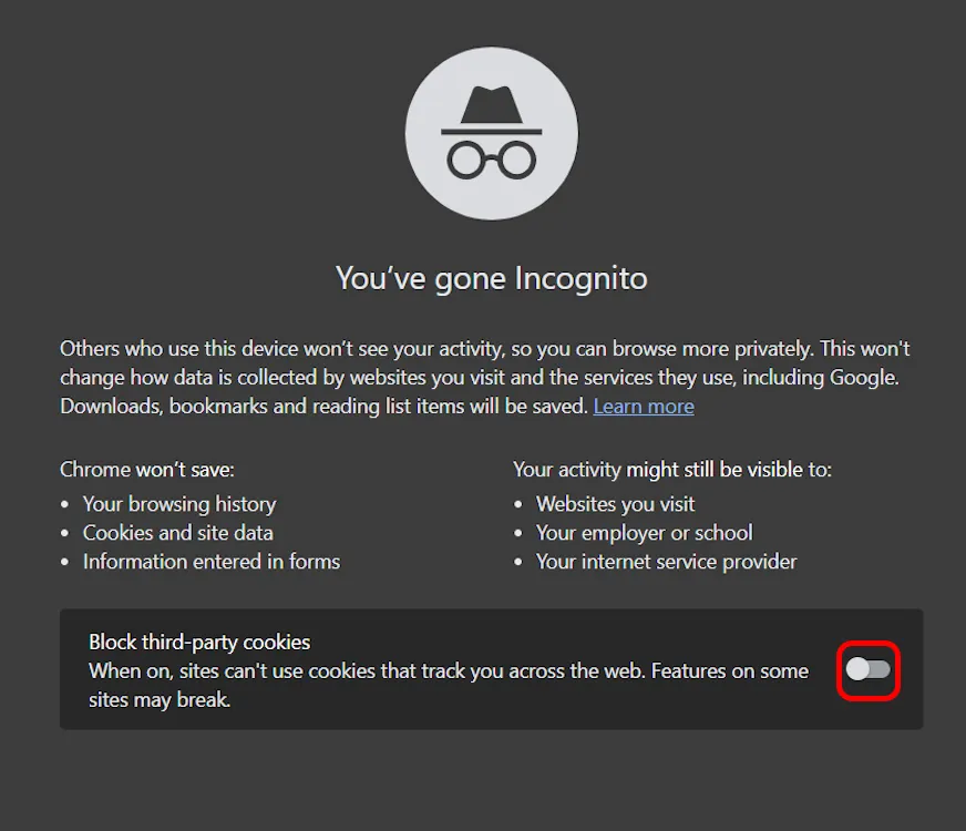 Google Chrome Incognito Mode