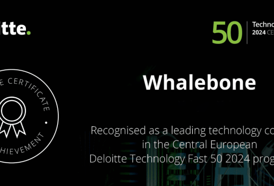 Whalebone ranks third straight year among Central Europe’s 50 fastest-growing companies